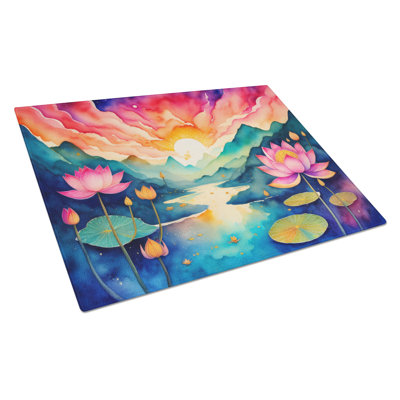 Lotus in Colour Glass Cutting Board Large