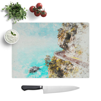 Boat in Switzerland Watercolour Chopping Board
