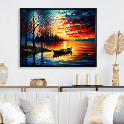 «Canoe on the Lake in the Fall», reproduction sur toile