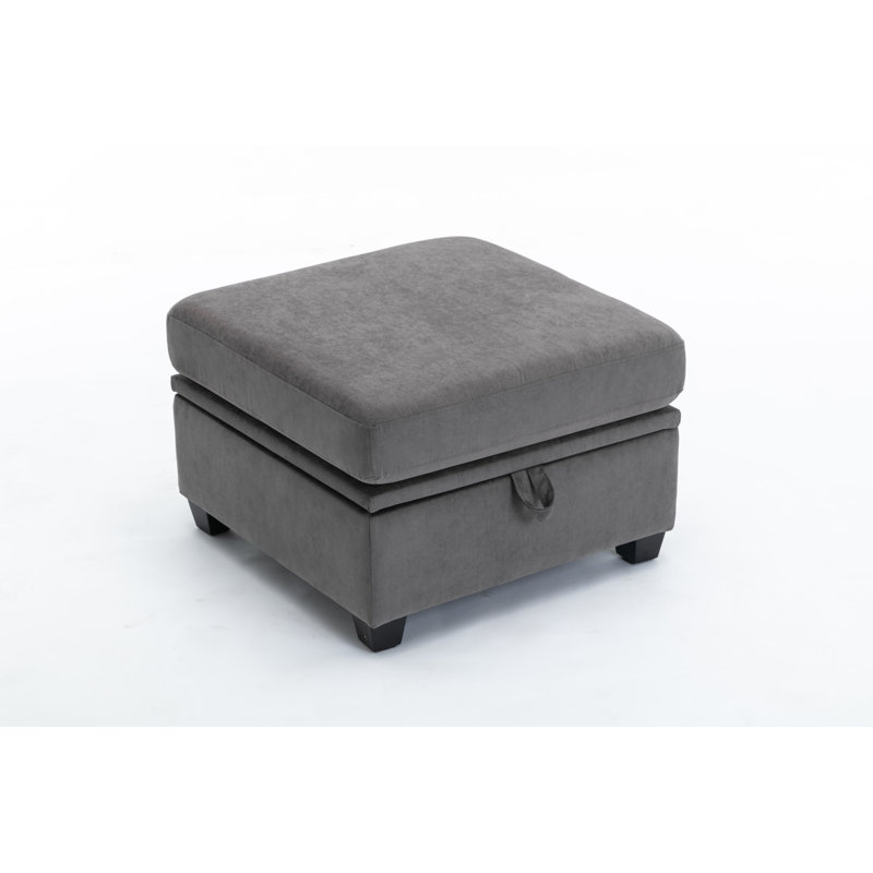 Toxi Upholstered Ottoman, Dark Gray