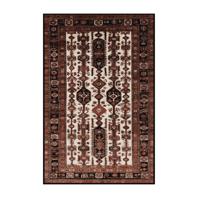 Tapis turc noir lavable à la machine, Rectangulaire 3 pi x 5 pi