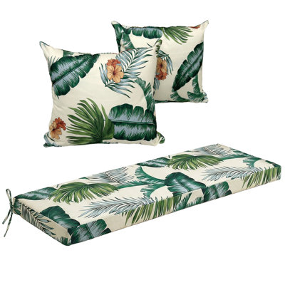 Versatile Patio Cushion Set With Weatherproof Fabric - Includes Bench Cushion & 2 Pillow Covers For Garden And Porch Furniture