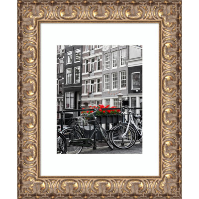 Gold Wood Picture Frame with Mat