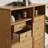 Solid Red Oak Wood Console Cabinet-110983006