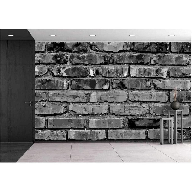 Papier peint brique pelez et collez, L 66 po x l 96 po