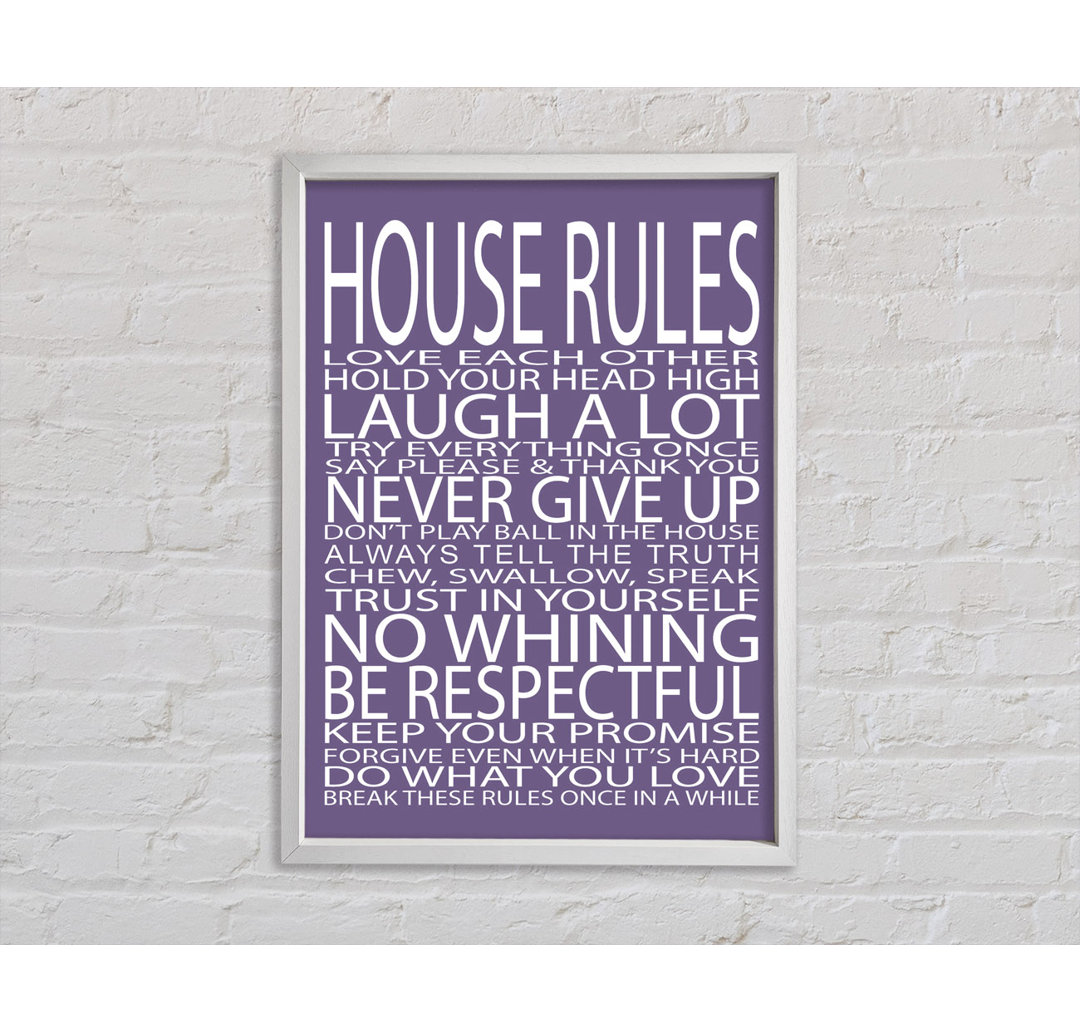 House Rules Love Each Other - Single Picture Frame Kunstdrucke auf Leinwand