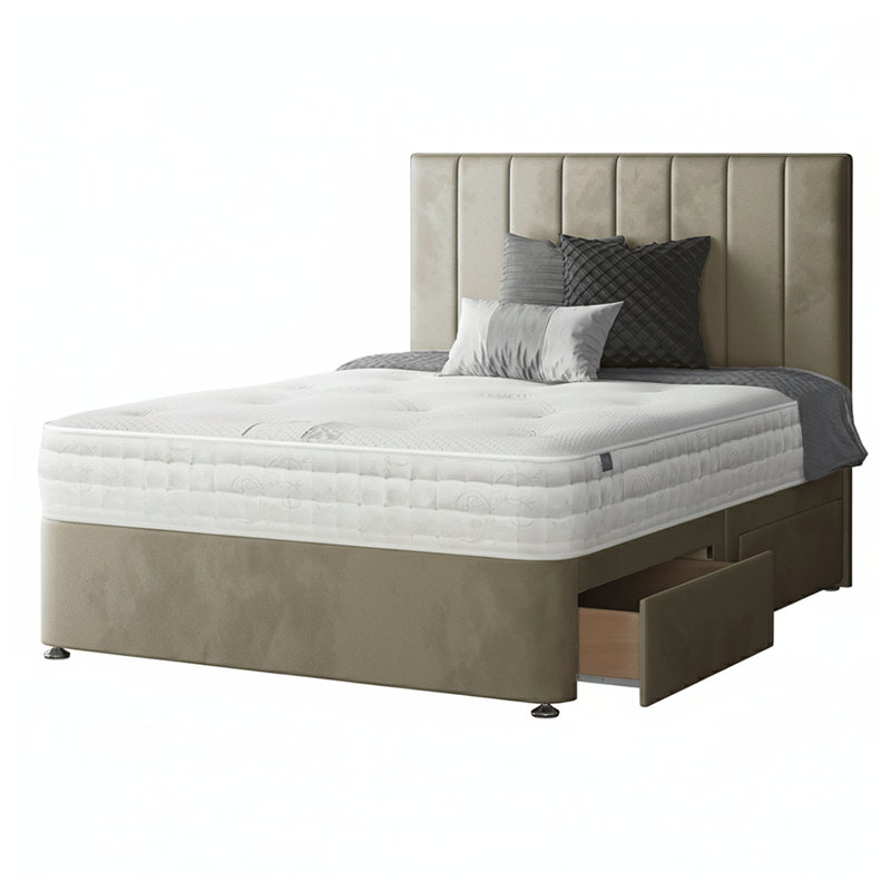 Hedley Divan Bed Base, 4 Drawers, Coffee, Super King (6')