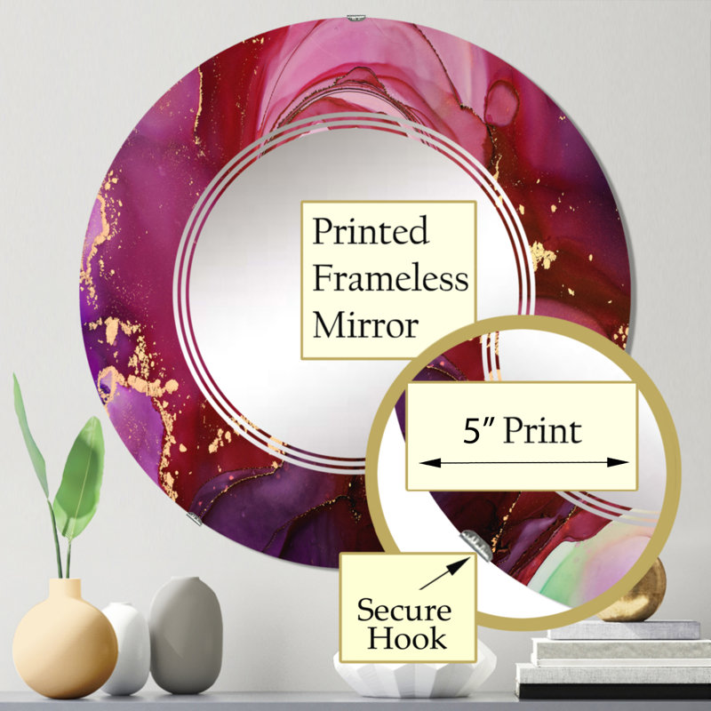 Miroir mural moderne et abstrait brun, 24 po x 24 po