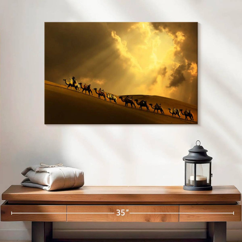 Brampt Camel Caravan Uphill, 16" H x 24" W
