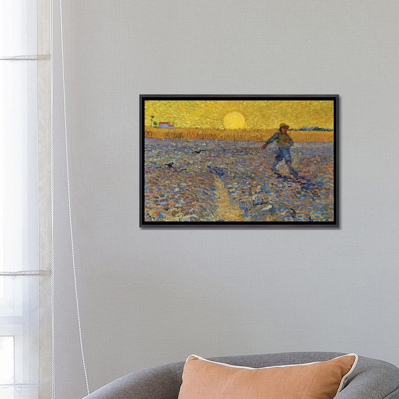 The Sower, C.1888 - reproduction d'art murale encadrée, H 18 po x l 26 po, Reproduction encadrée sans passe-partout