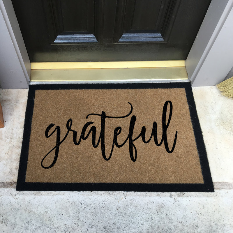 Tapis de porte d'extérieur personnalisé Twerton, 72 po x 36 po, Brun clair