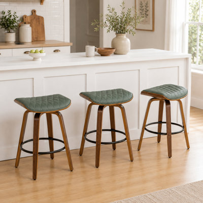 Tabourets de bar pivotants en similicuir Gerald