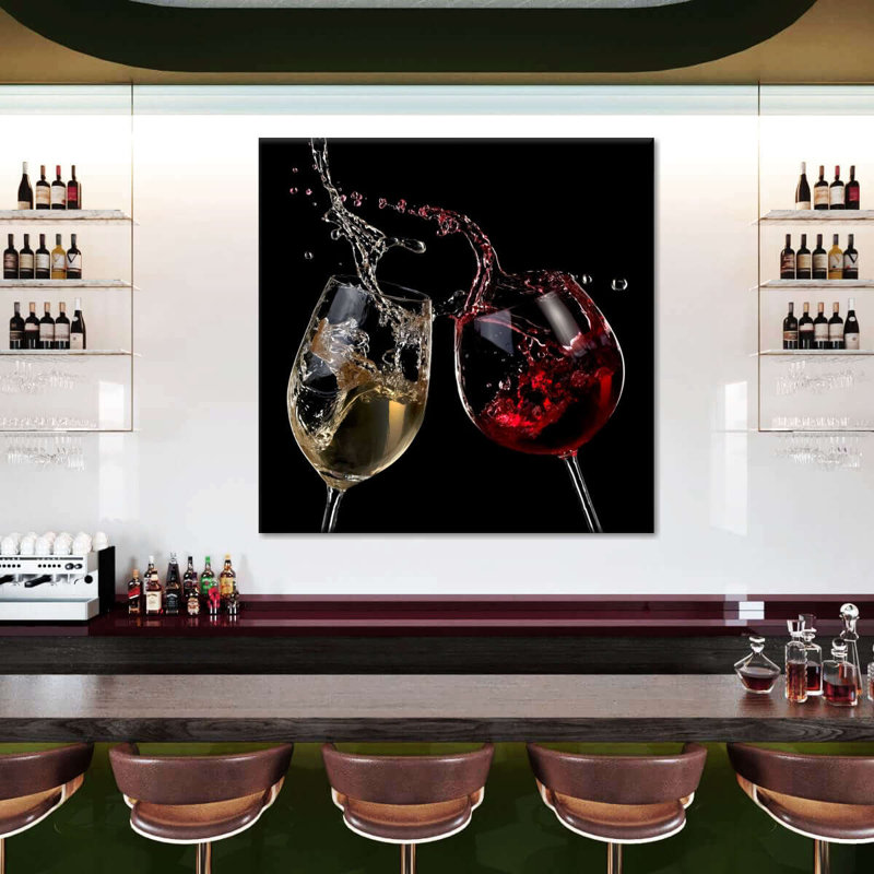 Vin et alcool, forêt, lever du jour sur toile, H 10 po x l 10 po x P 1,25 po