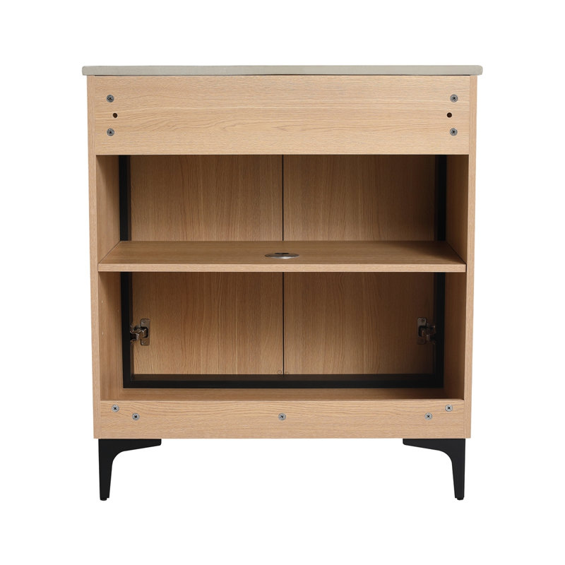 30 Inch Bathroom Vanity Base With Basin, Storage Cabinet With Doors, Engineered Wood