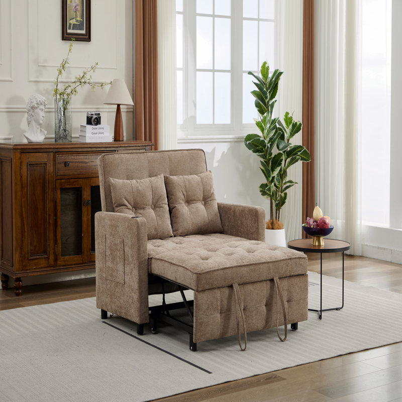 Canapé-lit convertible 3 en 1 Sleeper Chair, Chameau