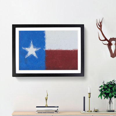Painted Texas Flag in Abstract - Picture Frame Painting Print