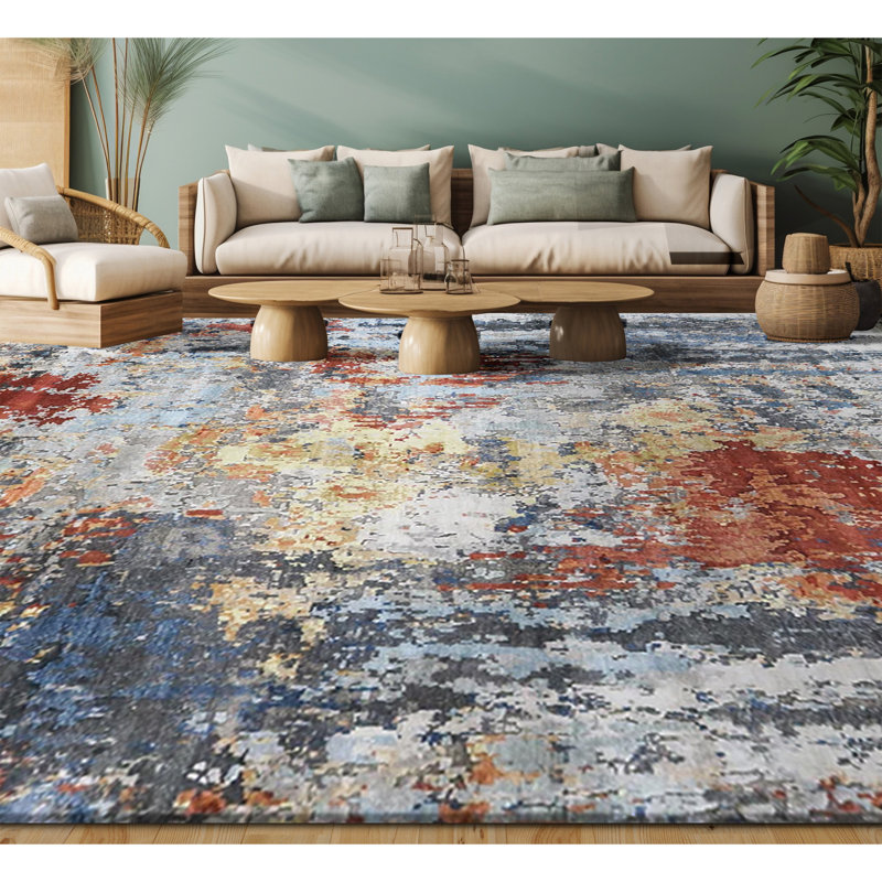 Viscose Camouflage Indoor Rug, Rectangle 2' x 3'