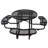 46" Steel Outdoor Picnic Table With Umbrella Pole - Black, Ideal For Tailgate Events And Picnics Round Fishing Fun-1229256877