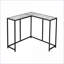 Table basse d'angle peu encombrante pour le salon - plateau en marbre blanc Structure en métal noir robuste