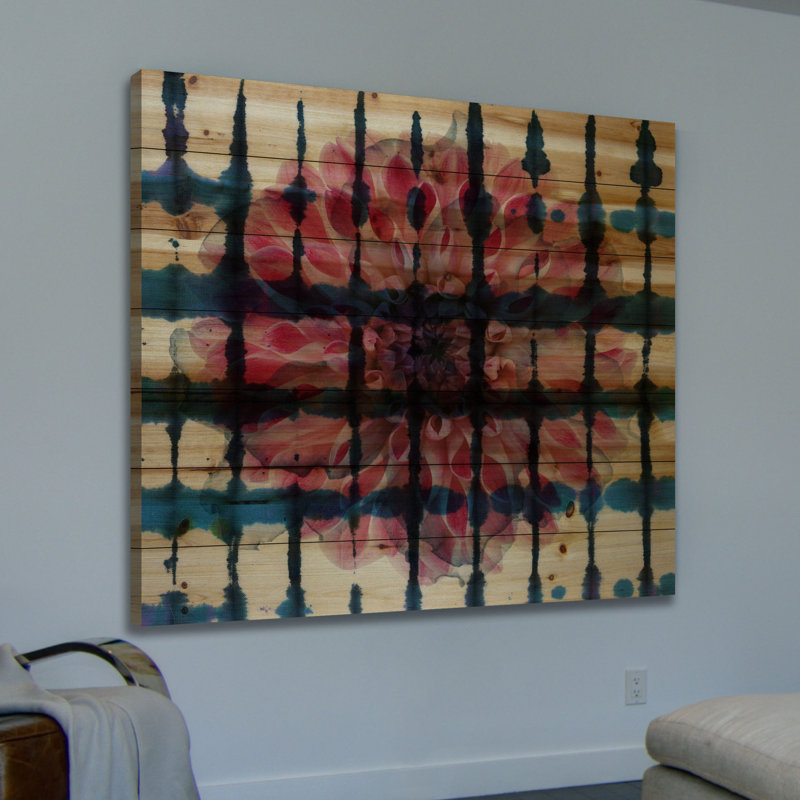 « surprise » par parvez taj,, reproduction d’art sur bois de pin naturel, H 24 po x l 24 po x P 1,5 po