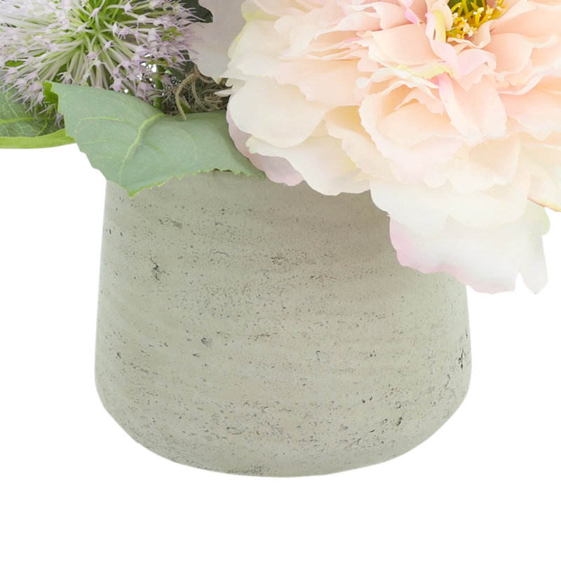 Peonies and Thistle in Fiberstone Pot
