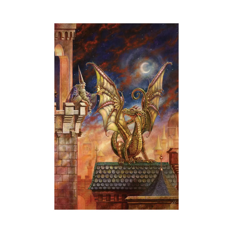 Dragon's Fire II by Myles Pinkney - Wrapped Canvas Gallery-Wrapped Canvas Giclée, 20.32 cm H x 30.48 cm W