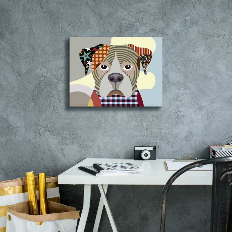 «Boxer Dog» par Lanre Adefioyue, H 12 po x l 16 po x P 0,75 po