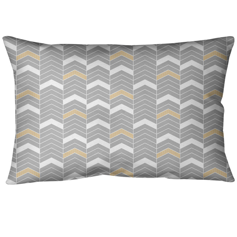 Coussin lombaire à chevrons, Argenté/doré