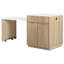 Îlot de cuisine cannelé 82,6 po avec table de salle à manger extensible pour 4 à 6 personnes, table d'îlot de cuisine avec prise de courant, table de cuisine avec rangement double, 2 tiroirs et 2 tablettes ouvertes latérales-131147957