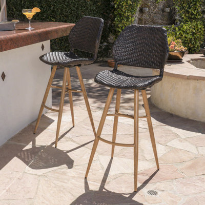 Dazmon Wicker 29" Patio Bar Stool