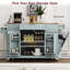 Îlot de cuisine cannelé avec armoire de rangement pour poubelle-928923651