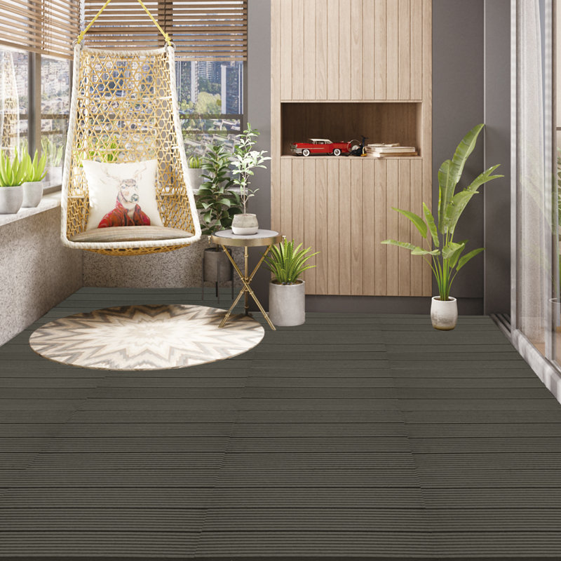 Gurlal Patio 30 x 60cm Wood-Effect Tile in Brown, Grey