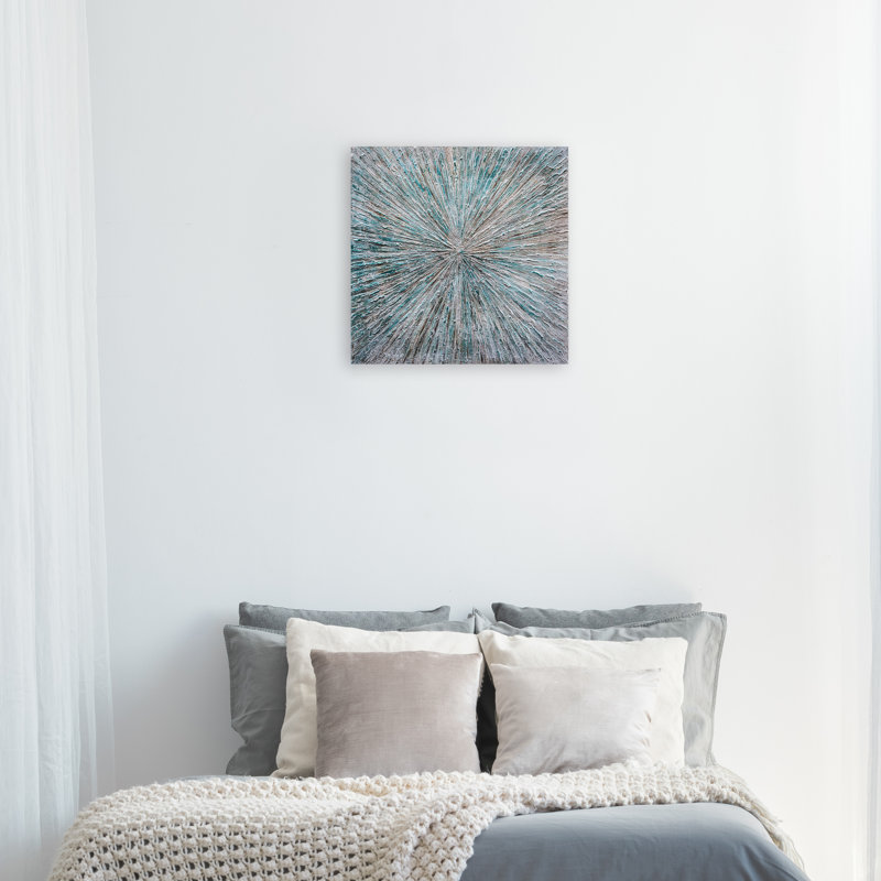 Abstrait - peinture sur toile tendue, H 20 po x l 20 po x P 1,5 po