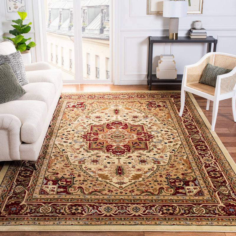 Klose Performance Oriental Rug, Rectangle 2'3" x 4', Ivory/Red