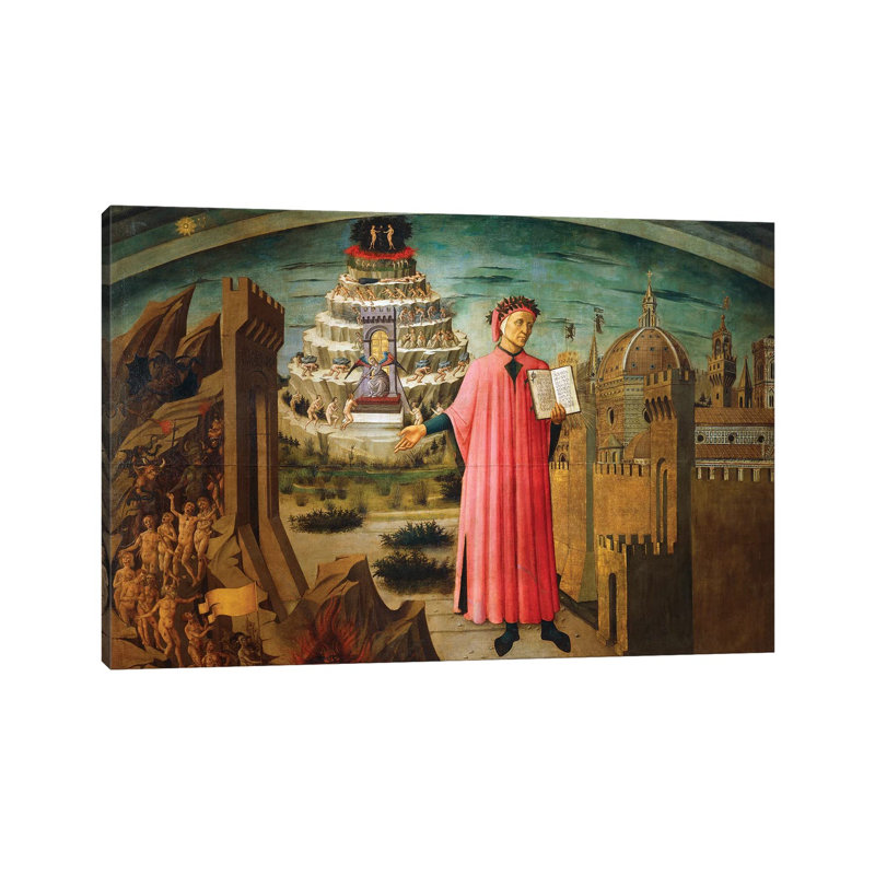 «Divine Comedy» par Domenico Di Michelino, reproduction d'art sur toile tendue, H 18 po x l 26 po x P 1,5 po