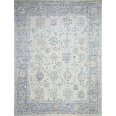 Oushak Collection, Transitional One-of-a-Kind Rectangle 9'3" x 11'9" Hand Knotted Area Rug