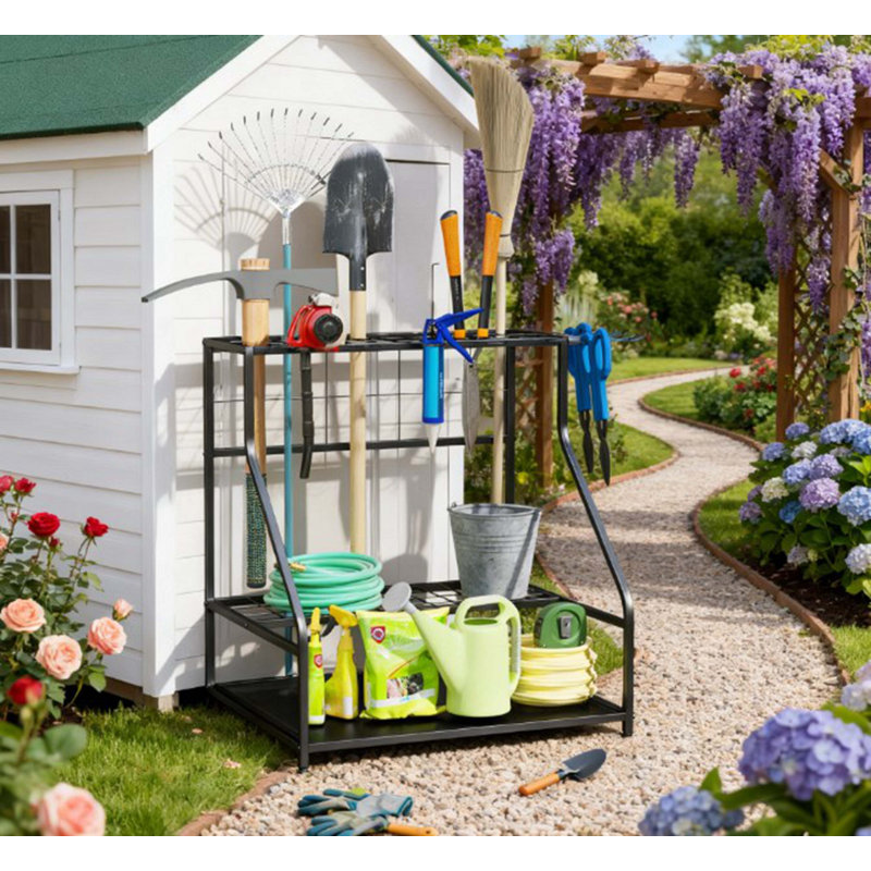 3-Tier Yard Tool Storage Rack
