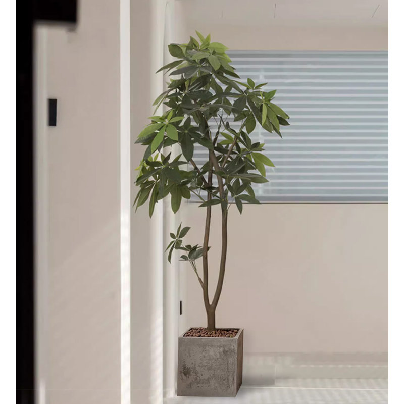 Arbre d'argent artificiel en PU de style nordique pour la décoration de salon intérieur, 70.87" H x 12.6" W