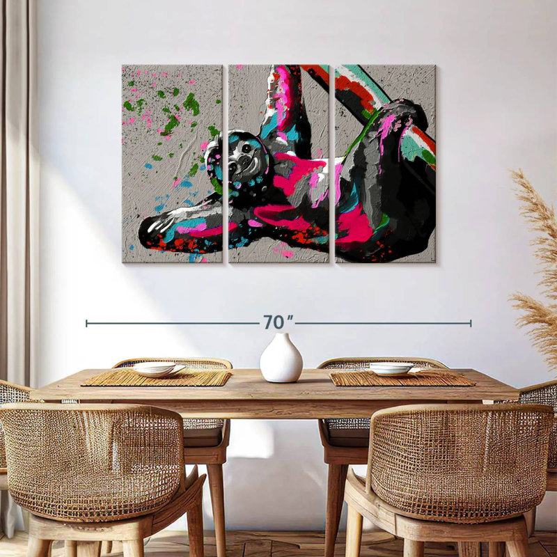 Brampt Splattered Sloth, 36" H x 57" W