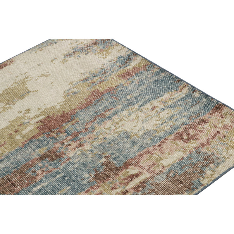 Distressed Homage Wool Abstract Area Rug, Runner 3' x 10'