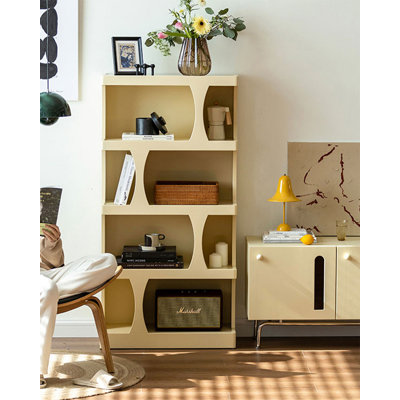 Practical Solid Wood Asymmetrical Open Shelving Unit