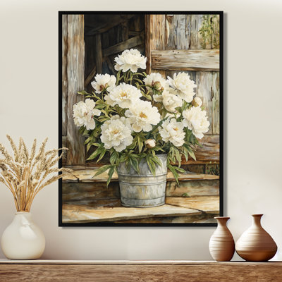 Fleurs de pivoines en pot Barnyard II - impressions de toiles de pivoines