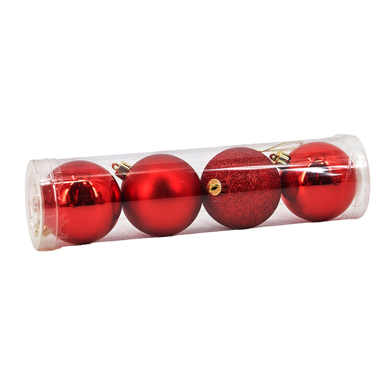 Ensemble de boules de Noël rouges 4 pièces Miluhome