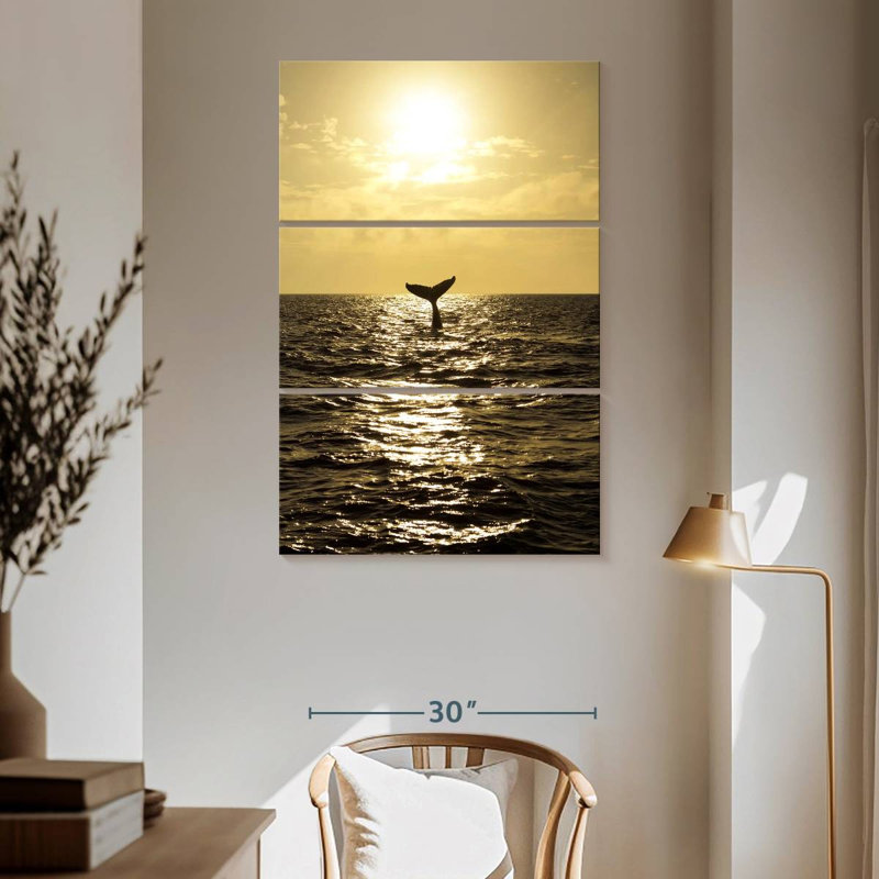 Brampt Sunset Humpback Whale, 65" H x 42" W