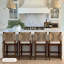 Tabouret de bar rembourré Seagrass avec structure en bois massif, paquet de 4-103764924-103764927-103764932
