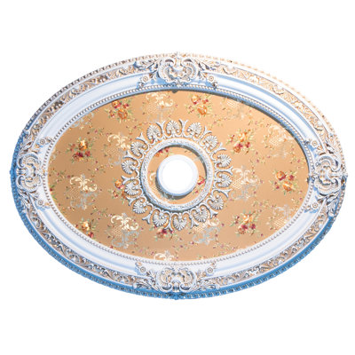 Médaillon ovale blanc pour plafond
