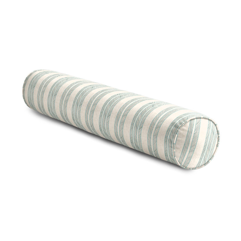 Cords Striped Feather Linen Reversible Throw Pillow, Yellow/Gray/Ivory, 9" x 36"