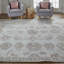 Tapis floral gris noué à la main Ouimet-2055384761