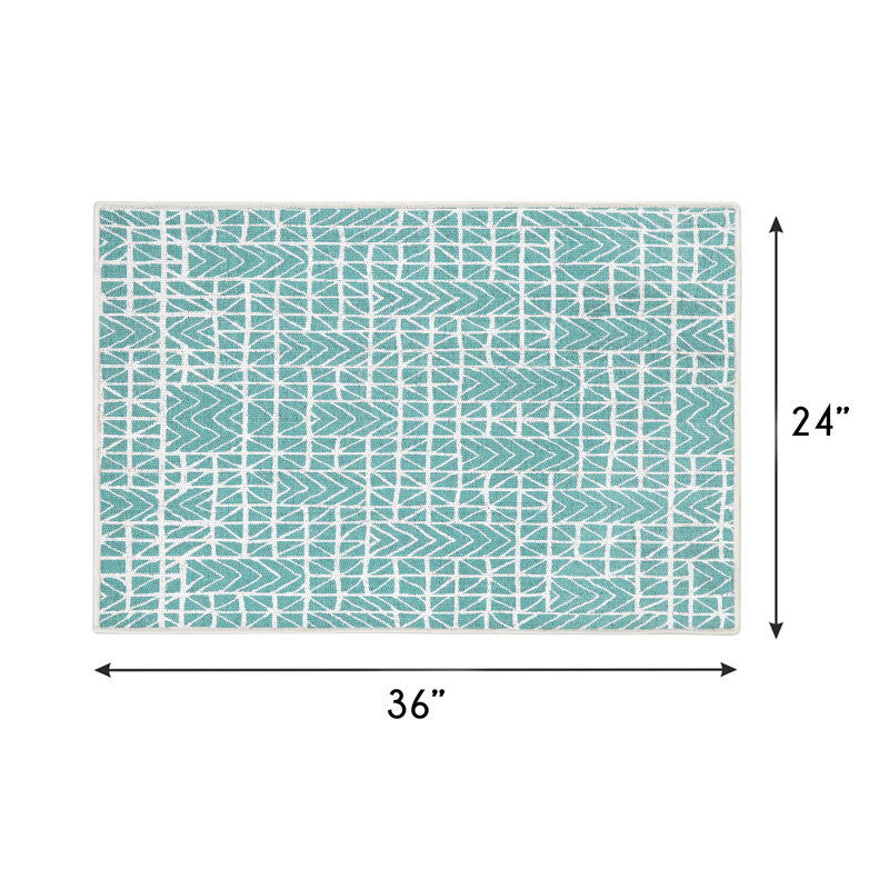Tapis de cuisine Higinio, Bleu sarcelle