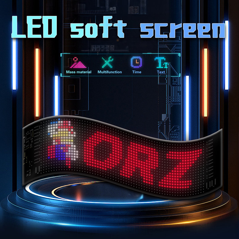 Car Devil's Eye for Trucks - 23.42"x4.72" USB-Powered Animated LED Matrix Panel with Bluetooth App Control, Custom Text & Pattern Display for Vehicles, Stores, Events, and More